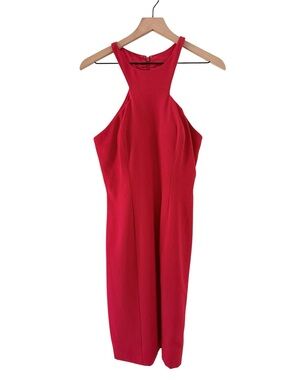Jovani Red High Neck Cocktail Dress Size 8 | Open Shoulder Bodycon Party Dress